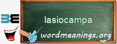 WordMeaning blackboard for lasiocampa